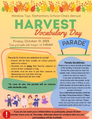 Harvest Vocabulary Day Parade